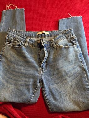 KanCan Light Blue Denim Jeans with Gold Stitching